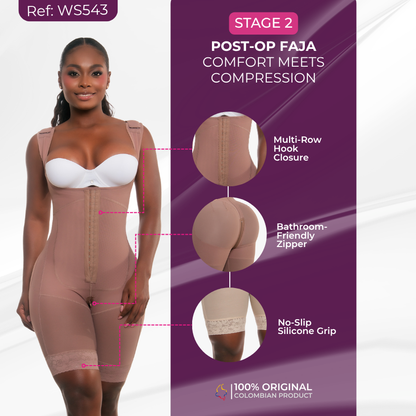 Curvy Mami Faja Wide Strap 3/4 Just Below Thigh (WS543)
