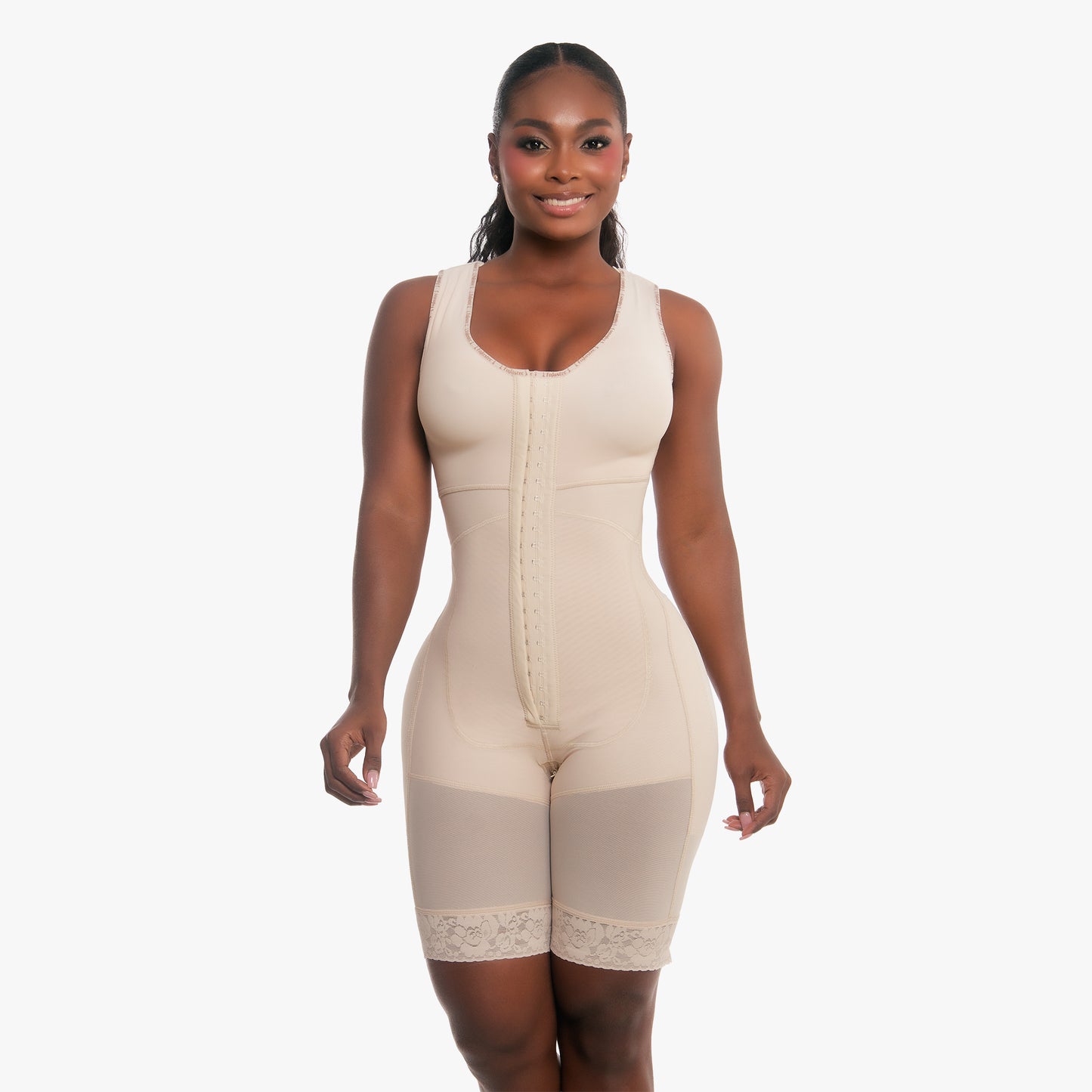 New Skin Faja with Built-In Bra 3/4 Just Below Thigh (BR543)